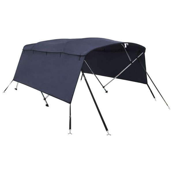 vidaXL Toit bimini &agrave; 4 arceaux parois lat&eacute;rales 243x(200-213)x137 cm