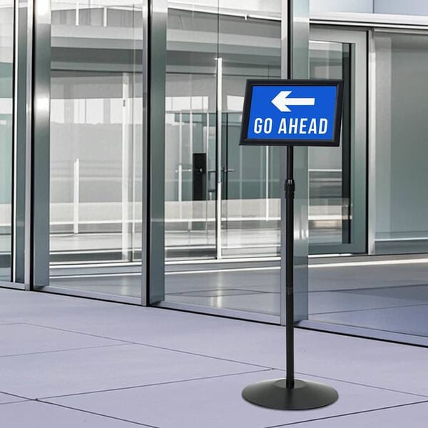 vidaXL Stand de Poster sur Pied Argent&eacute; a4 PVC et Acier