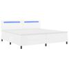 vidaXL Lit &agrave; ressorts avec matelas Blanc 200 x 200 cm Simili cuir