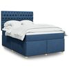 vidaXL Sommier &agrave; lattes de lit avec matelas Bleu 140x200 cm Tissu