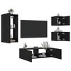 vidaXL Meuble TV muraux 4 pcs avec lumi&egrave;res LED noir