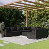 vidaXL Salon de jardin 9 pcs avec coussins Noir R&eacute;sine tress&eacute;e
