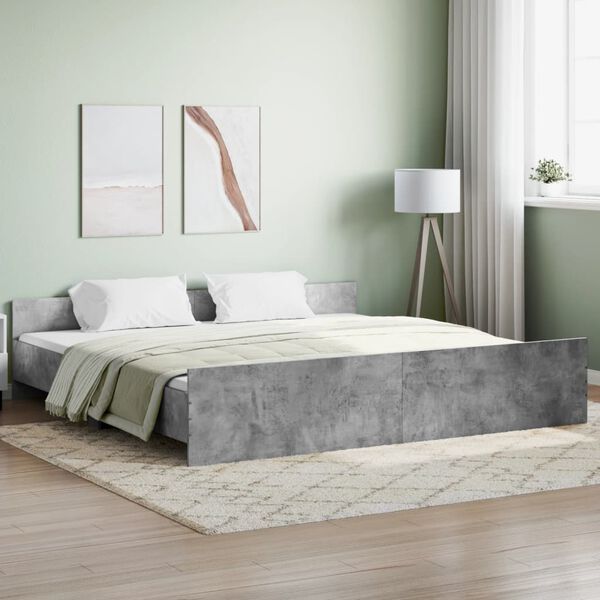 vidaXL Cadre de lit sans matelas gris b&eacute;ton 180x200 cm