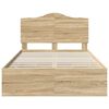 vidaXL Cadre de lit Ch&ecirc;ne Sonoma 135 x 190 cm Bois Ing&eacute;nierie