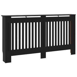 vidaXL Cache-radiateur noir 152x19x81,5 cm bois d'ing&eacute;nierie