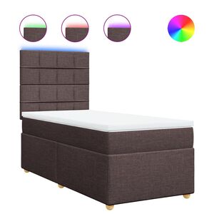 vidaXL Sommier &agrave; lattes de lit avec matelas Marron fonc&eacute; 80x200 cm