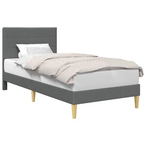 vidaXL Cadre de lit avec t&ecirc;te de lit Gris fonc&eacute; 80 x 200 cm Tissu