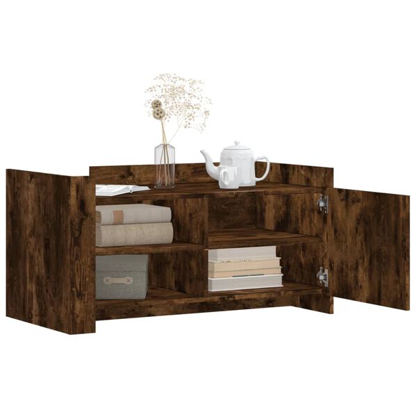 vidaXL Table basse ch&ecirc;ne fum&eacute; 100x50x50 cm bois d'ing&eacute;nierie