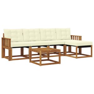 vidaXL Ensemble de canap&eacute;s d'ext&eacute;rieur 6 pc Naturel et Cr&egrave;me