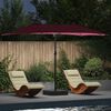 vidaXL Parasol de jardin Rouge bordeaux 385 x 209 x 244 cm tissu