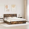 vidaXL Cadre de lit Ch&ecirc;ne fum&eacute; 200 x 200 cm Bois Ing&eacute;nierie