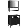 vidaXL Ensemble de mobilier de salle de bain 2 pi&egrave;ces Noir