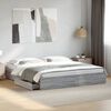 vidaXL Cadre de lit avec tiroirs sans matelas sonoma gris 200x200 cm