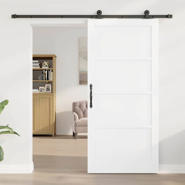 vidaXL Porte coulissante ORKDAL Blanc 93 x 202 cm Pin massif