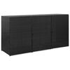 vidaXL Abri pour poubelle triple Noir 229x78x120 cm R&eacute;sine tress&eacute;e