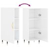 vidaXL Buffet Blanc brillant 34,5x34x90 cm Bois d'ing&eacute;nierie