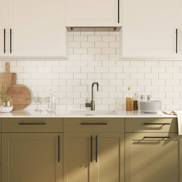 vidaXL Poignées d'armoire 5 pcs noir 192 mm acier inoxydable