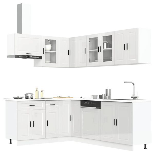 vidaXL Ensemble d'armoires de cuisine 11 pcs Porto bois d'ing&eacute;nierie
