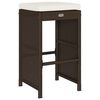 vidaXL Tabourets de bar jardin coussins lot de 2 marron r&eacute;sine tress&eacute;e