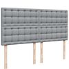 vidaXL Sommier &agrave; lattes de lit avec matelas Gris clair 200x200cm Tissu
