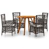vidaXL Ensemble &agrave; manger de jardin 5 pcs Marron