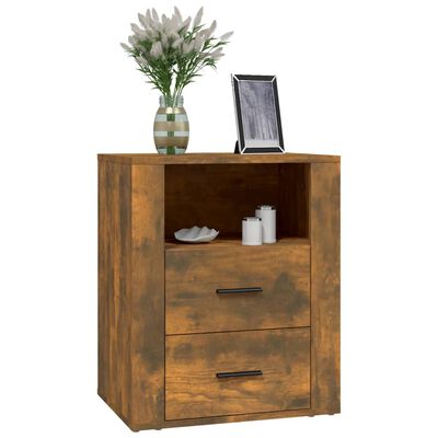 vidaXL Table de chevet Chêne fumé 50x36x60 cm Bois d'ingénierie