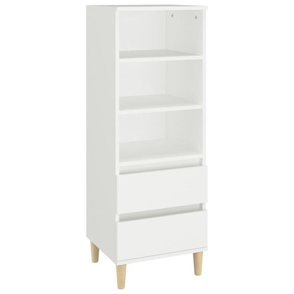 vidaXL Buffet haut Blanc 40x36x110 cm Bois d'ing&eacute;nierie