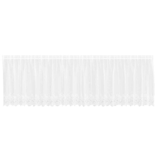 vidaXL Rideau en Dentelle avec des rideaux Blanc 80 x 500 cm Polyester
