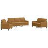 vidaXL Ensemble de canap&eacute;s 3 pcs avec coussins Marron Velours