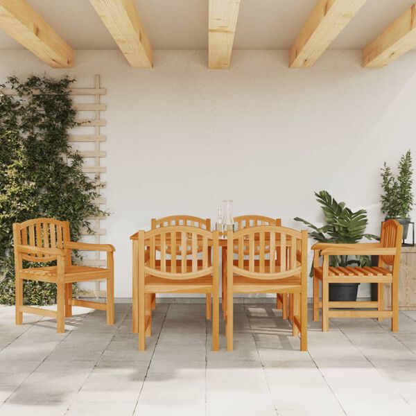 vidaXL Ensemble &agrave; manger de jardin 7 pcs Bois de teck solide