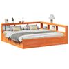 vidaXL Lit biblioth&egrave;que sans matelas cire marron 200x200 cm pin massif