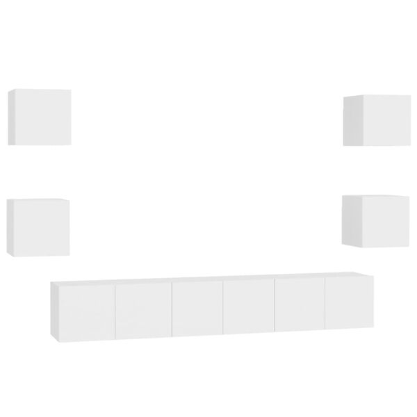 vidaXL Ensemble de meubles TV 7 pcs Blanc Bois d'ing&eacute;nierie