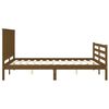 vidaXL Cadre de lit avec t&ecirc;te de lit marron miel 160x200cm bois massif