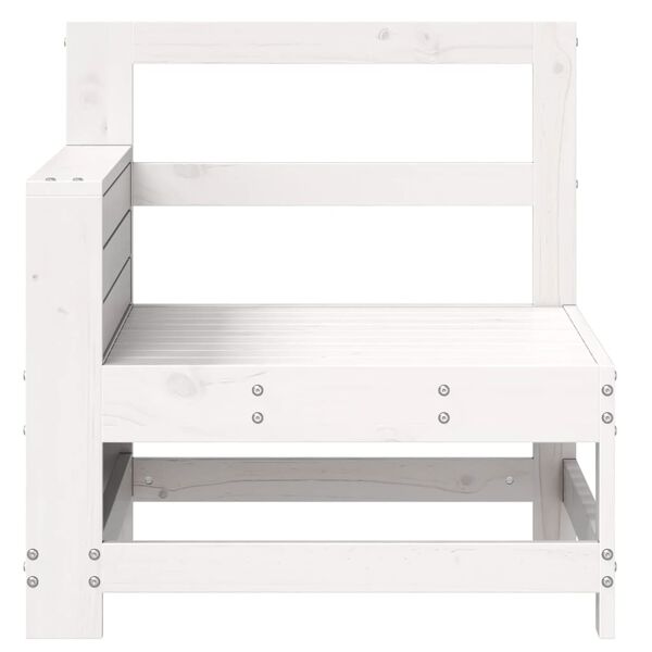 vidaXL Canap&eacute; de jardin accoudoir et table d'appoint blanc massif pin