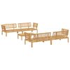 vidaXL Ensemble de Canap&eacute;s Uni 5 pcs Taupe Bois d'Acacia Massif