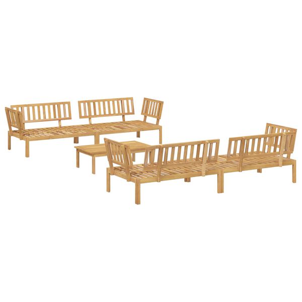 vidaXL Ensemble de Canap&eacute;s Uni 5 pcs Taupe Bois d'Acacia Massif