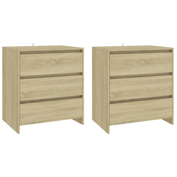 vidaXL Buffets 3 pcs Ch&ecirc;ne sonoma Bois d'ing&eacute;nierie