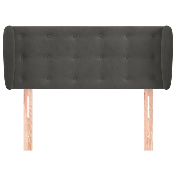 vidaXL T&ecirc;te de lit avec oreilles Gris fonc&eacute; 83x23x78/88 cm Velours