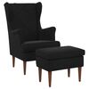 vidaXL Fauteuil avec pouf 2 pc Noir Velours