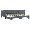vidaXL Lit de jour avec gigogne sans matelas gris fonc&eacute; 90x190 cm