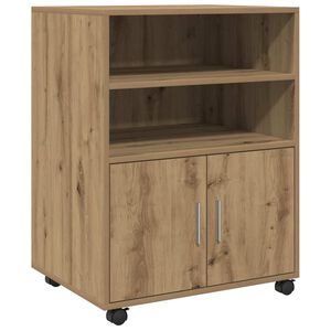 vidaXL Armoire &agrave; roulettes ch&ecirc;ne artisanal 60x48x81 cm bois ing&eacute;nierie