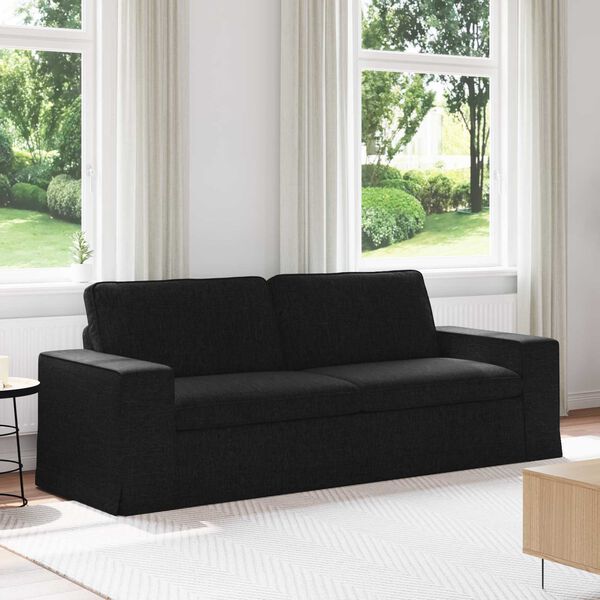 vidaXL Canap&eacute; Noir 222 x 80 x 82 cm tissu