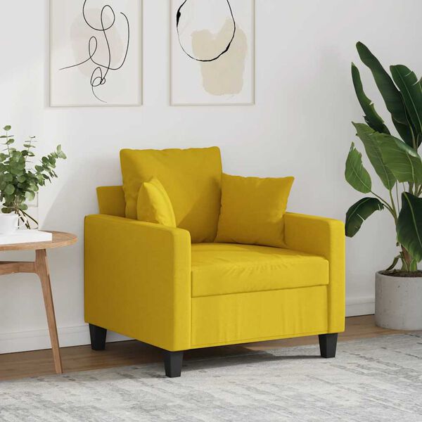 vidaXL Fauteuil Jaune clair 60 cm Tissu