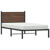 vidaXL Cadre de lit en m&eacute;tal sans matelas ch&ecirc;ne marron 107x203 cm