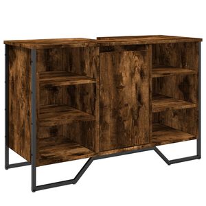 vidaXL Armoire lavabo de salle de bain ch&ecirc;ne fum&eacute; 91x35x60 cm