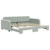vidaXL Lit de jour avec lit gigogne gris clair 90x190 cm velours