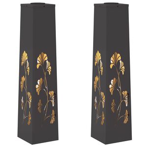 vidaXL Lumi&egrave;re de chemin LED solaire 2 pc Blanc chaud 18 x 18 x 80 cm