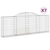 vidaXL Paniers &agrave; gabions arqu&eacute;s 7 pcs 300x30x100/120 cm fer galvanis&eacute;