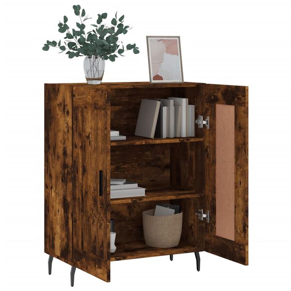 vidaXL Buffet chêne fumé 69,5x34x90 cm bois d'ingénierie
