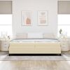 vidaXL Lit &agrave; ressorts avec matelas Cr&egrave;me 200 x 200 cm tissu